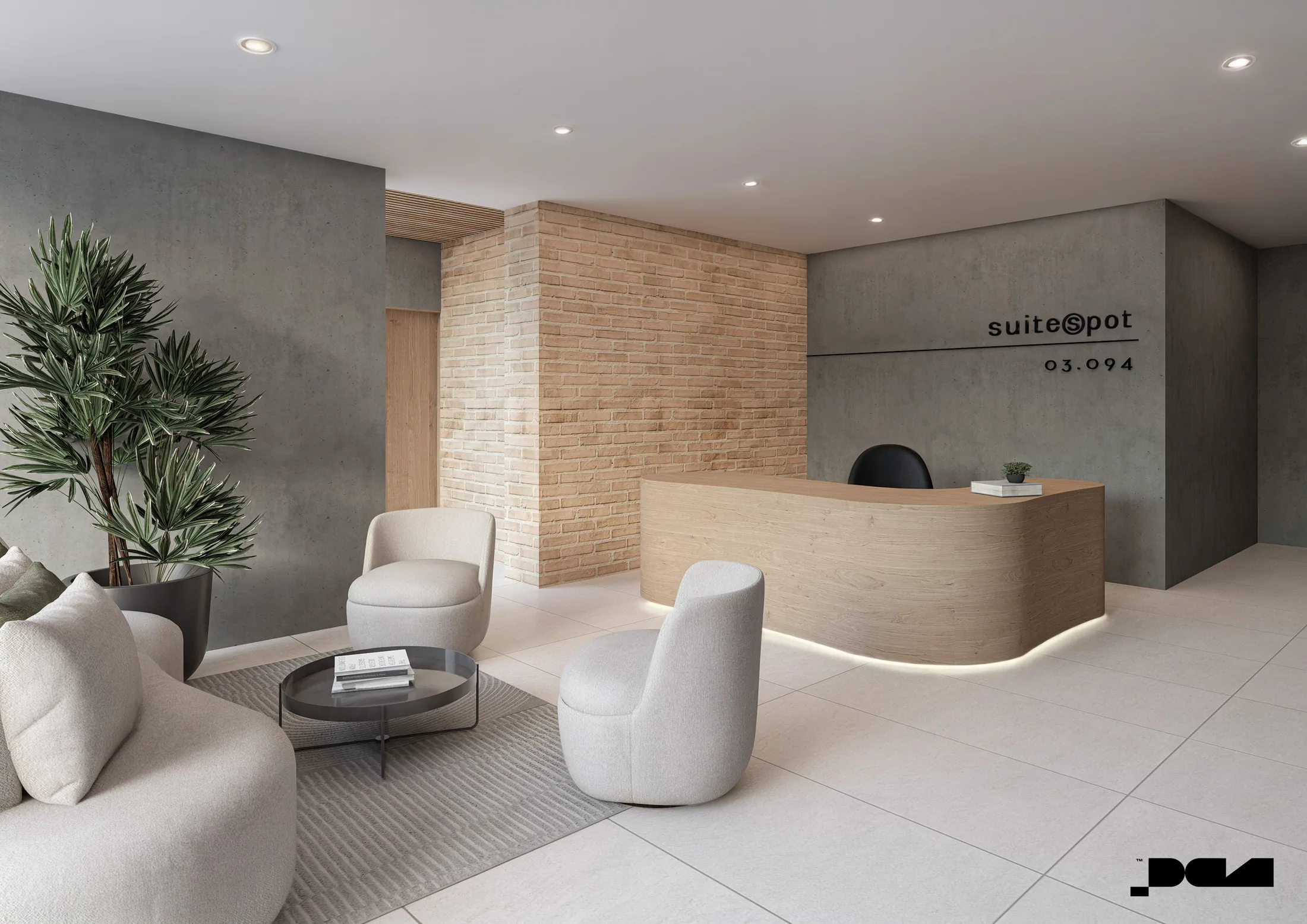 Lobby con estándar hotelero de un activo gestionado por Althura Host