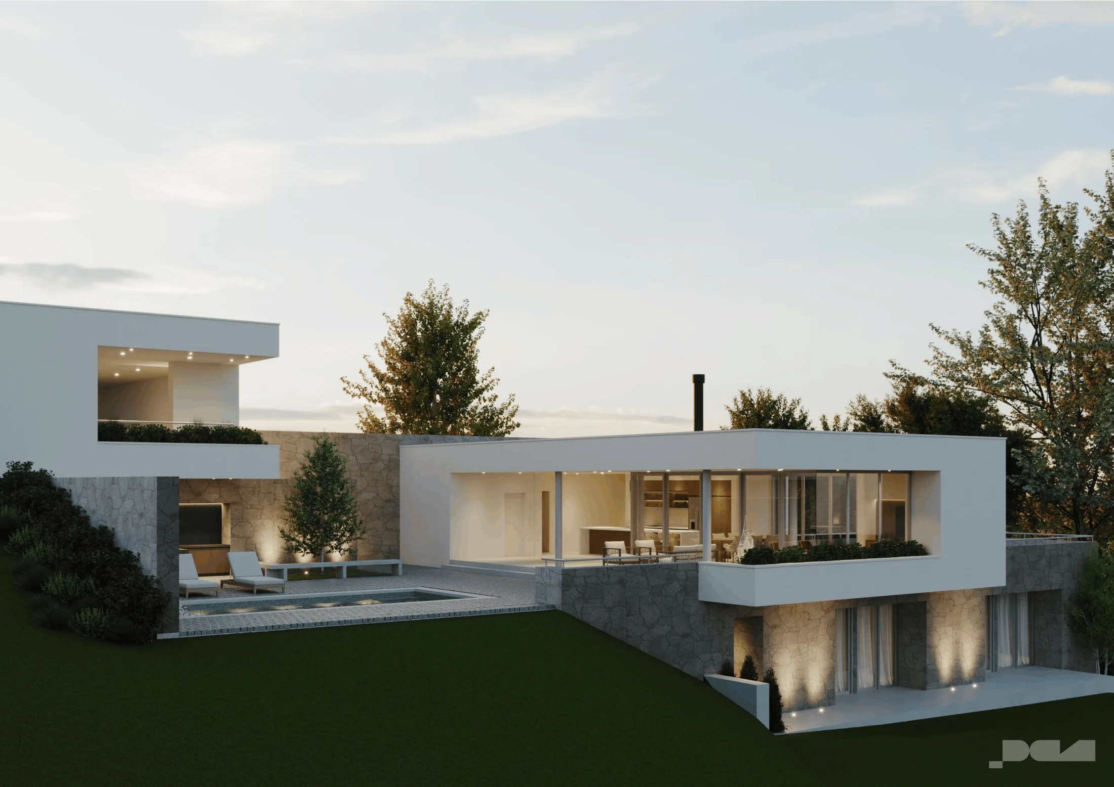 Villa A23, un desarrollo Althura en Yunguilla, al atardecer