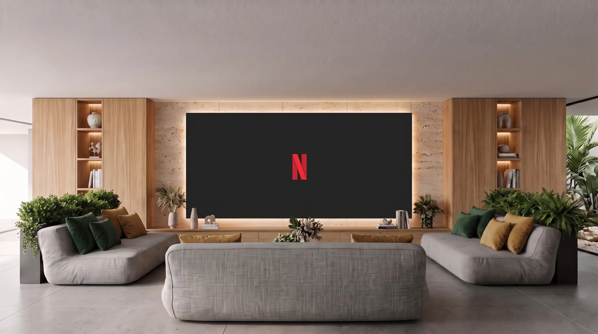 LÍF — sala de cine y estar con TV