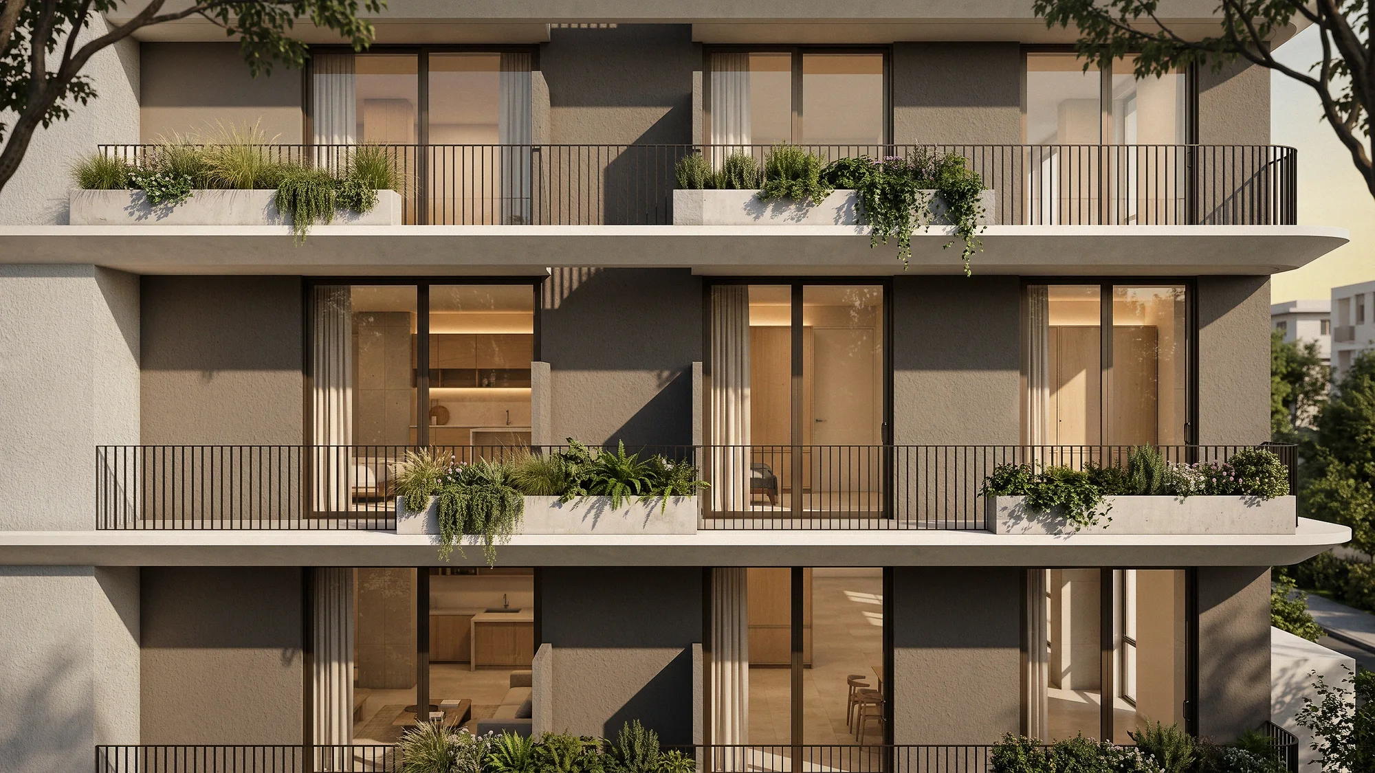 LÍF — los balcones con vegetación, de cerca