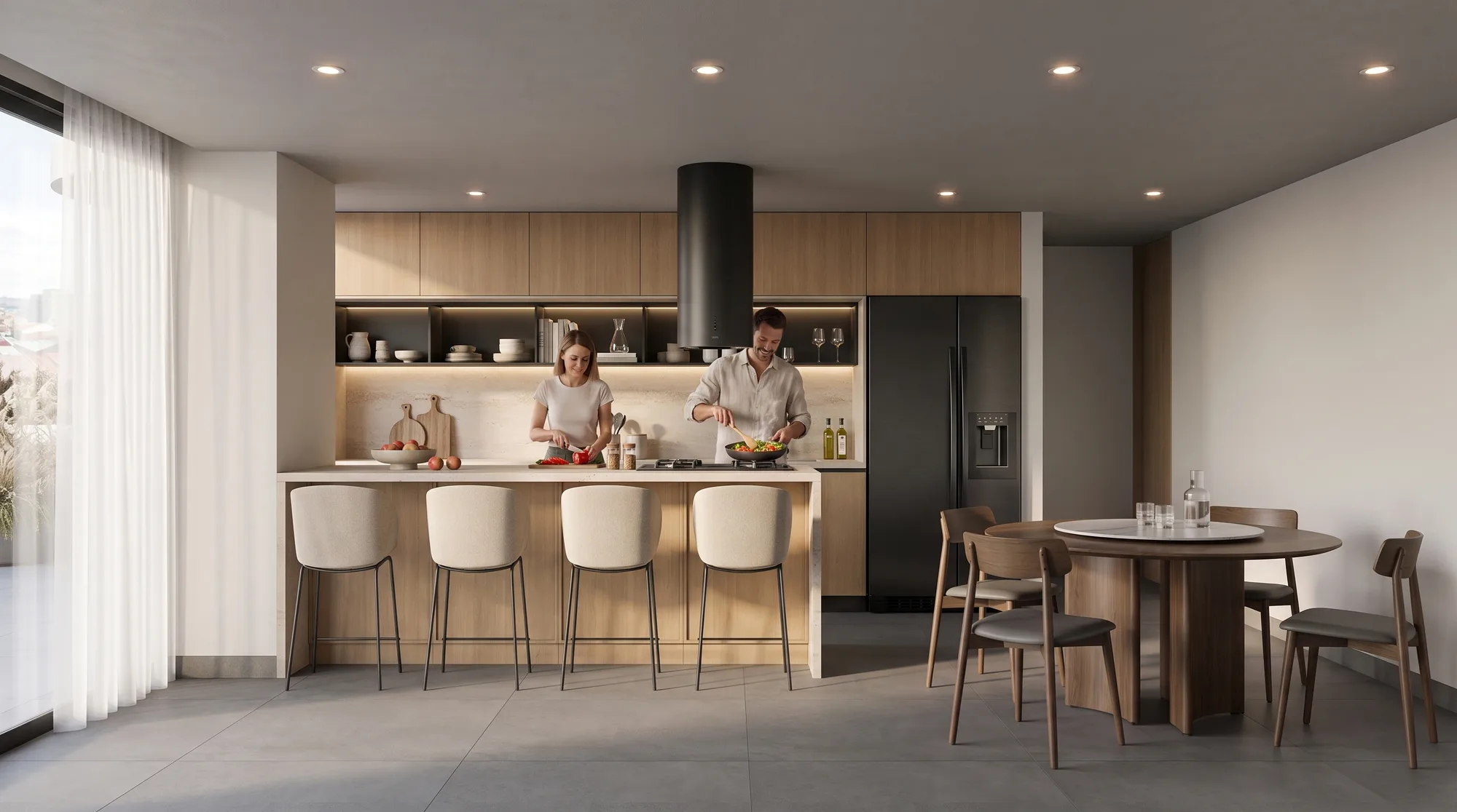 LÍF — cocina y comedor (2 dormitorios)