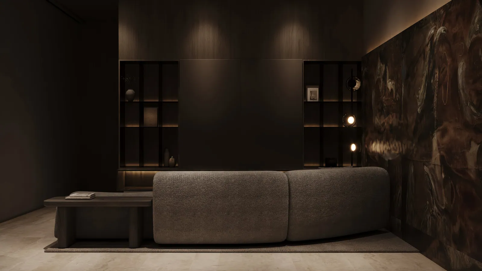 Savoir — club lounge con sofá curvo