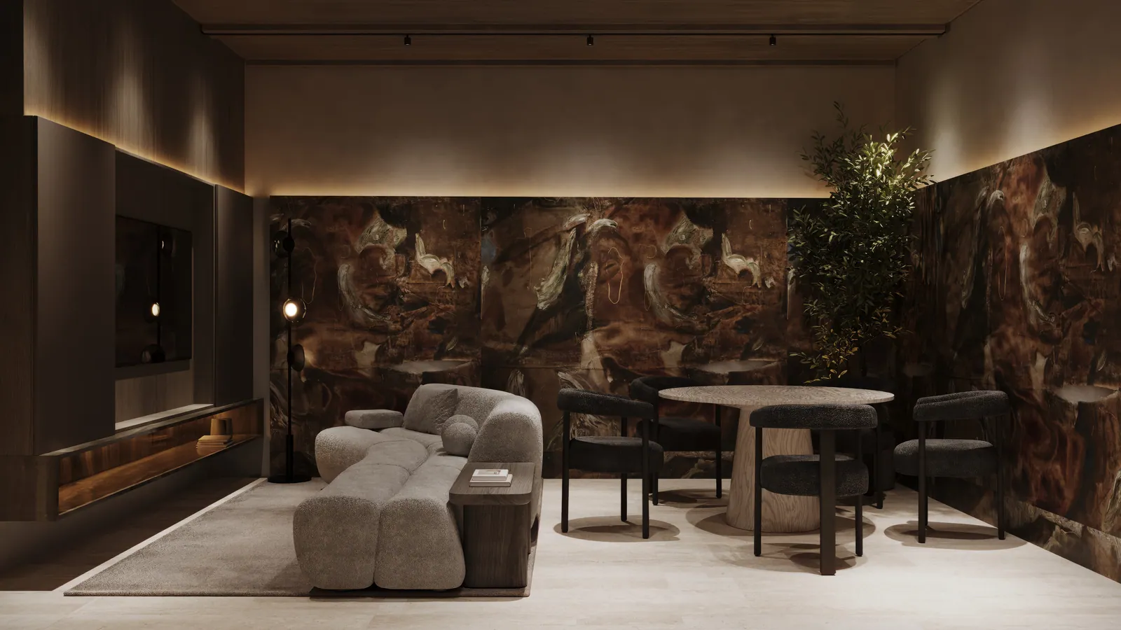 Savoir — club lounge con chimenea