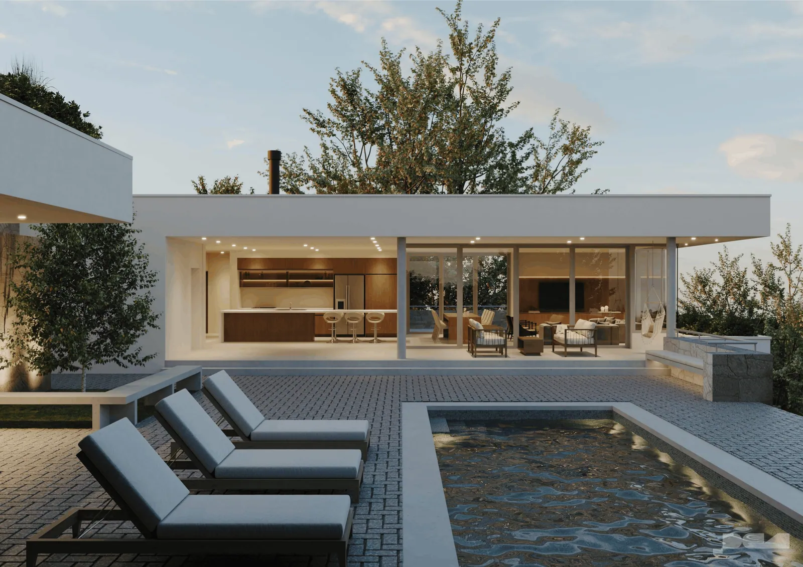 Villa A23 — piscina y área social